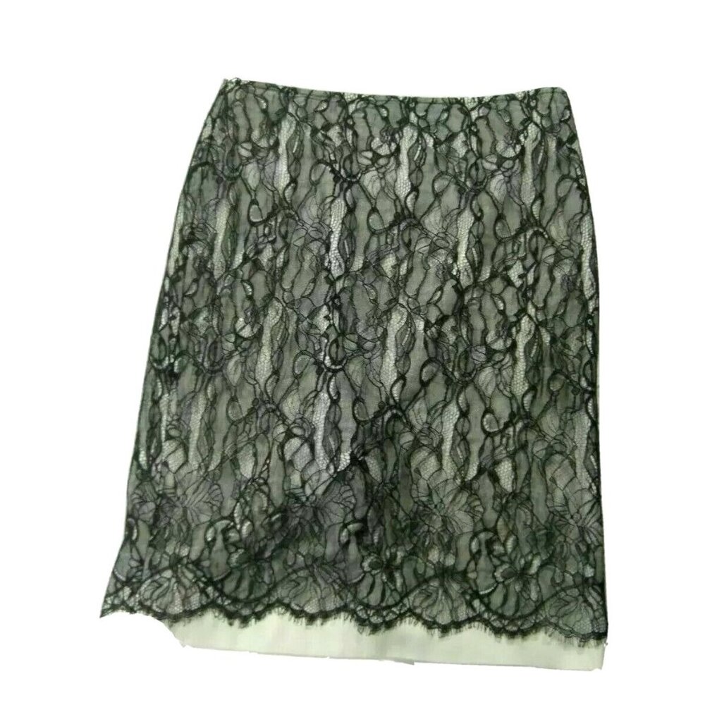 Whimsygoth Ann Taylor Black Skirt Lace Overlay Size 8 Formal Party Preppy Fairy